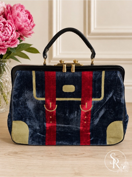 Roberta di Camerino Handbags - VTG Roberta di Camerino Bagonghi Velvet Doctor Bag Complete Italy Rare